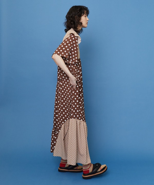 ドレープドット ワンピース 詳細画像