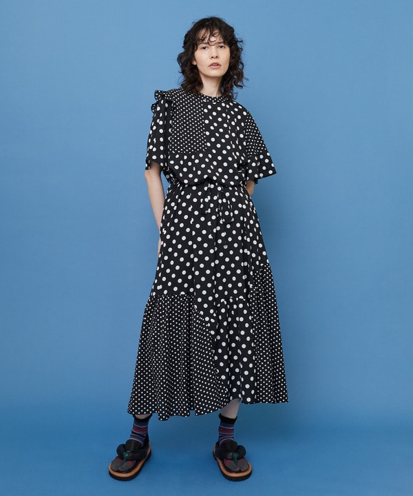 ドレープドット ワンピース 詳細画像