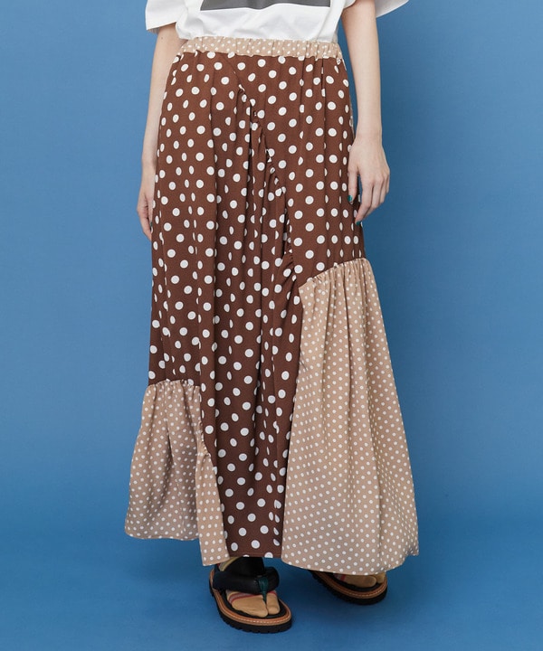 ドレープドット スカート 詳細画像 ブラウン