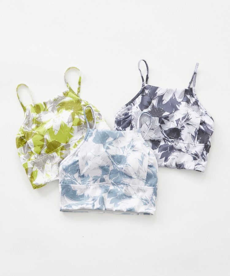 ribbon flowerプリントショートトップス/パット付き・水着・水陸両用・UVカット・吸汗速乾・ホットヨガ対応・耐塩素 詳細画像