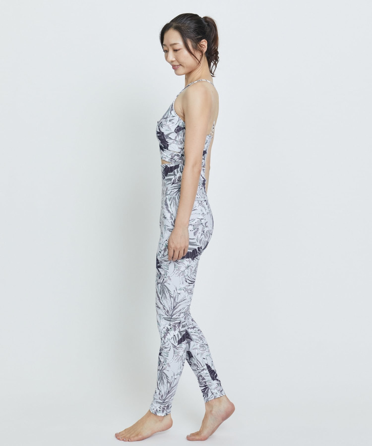 lauae leafプリントショートトップス/パット付き・水着・UVカット・水陸両用・吸汗速乾・ホットヨガ対応・耐塩素 詳細画像