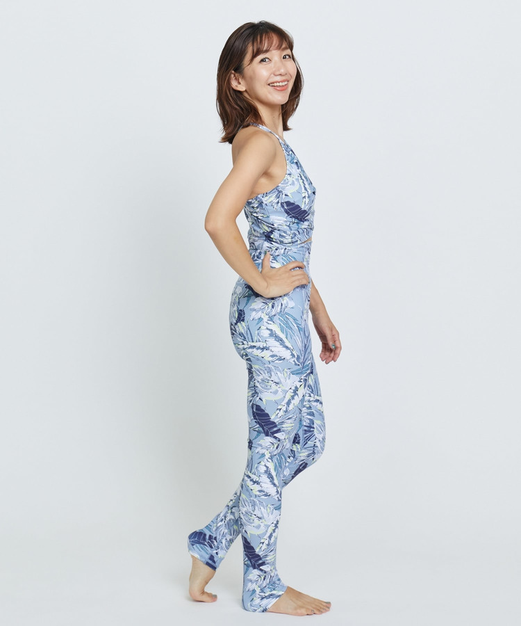 lauae leafプリントショートトップス/パット付き・水着・UVカット・水陸両用・吸汗速乾・ホットヨガ対応・耐塩素 詳細画像