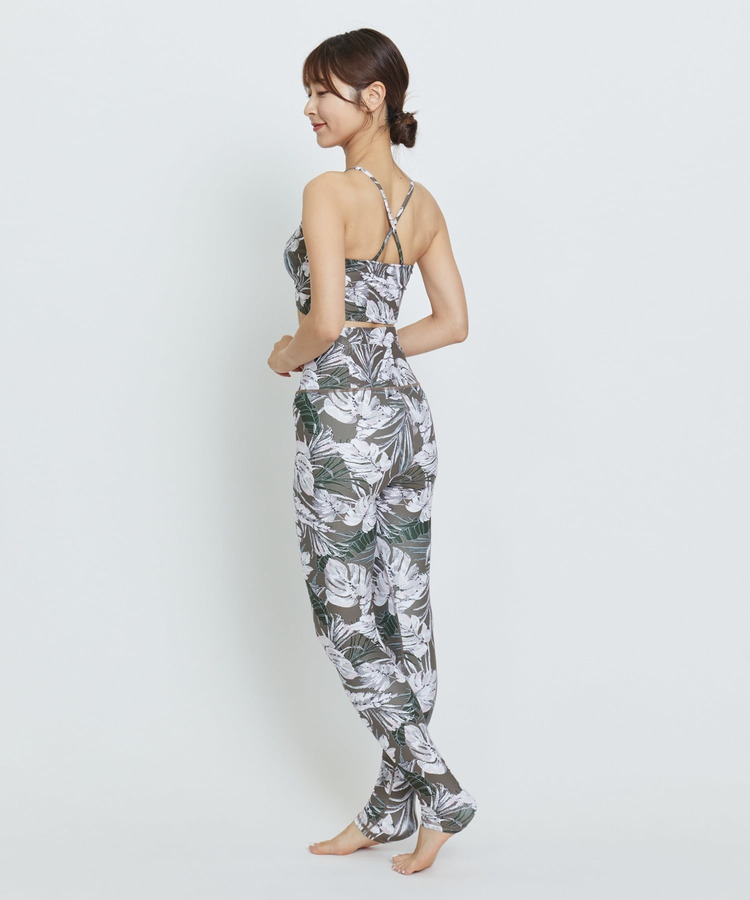 lauae leafプリントショートトップス/パット付き・水着・UVカット・水陸両用・吸汗速乾・ホットヨガ対応・耐塩素 詳細画像