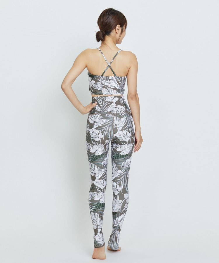 lauae leafプリントショートトップス/パット付き・水着・UVカット・水陸両用・吸汗速乾・ホットヨガ対応・耐塩素 詳細画像