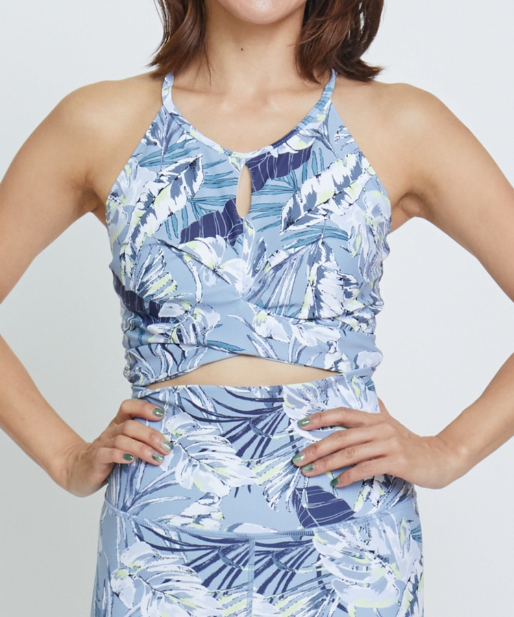 lauae leafプリントショートトップス/パット付き・水着・UVカット・水陸両用・吸汗速乾・ホットヨガ対応・耐塩素 詳細画像