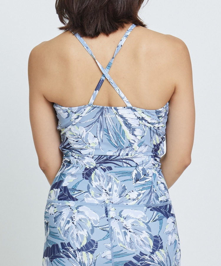 lauae leafプリントショートトップス/パット付き・水着・UVカット・水陸両用・吸汗速乾・ホットヨガ対応・耐塩素 詳細画像