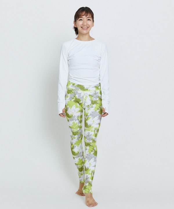 ribbon flowerプリントクロスレギンス/水着・UVカット・水陸両用・吸汗速乾・ホットヨガ対応・耐塩素 詳細画像