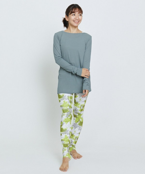 ribbon flowerプリントクロスレギンス/水着・UVカット・水陸両用・吸汗速乾・ホットヨガ対応・耐塩素 詳細画像