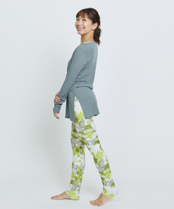 ribbon flowerプリントクロスレギンス/水着・UVカット・水陸両用・吸汗速乾・ホットヨガ対応・耐塩素 詳細画像