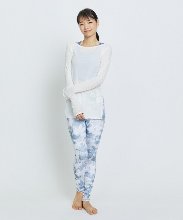 ribbon flowerプリントクロスレギンス/水着・UVカット・水陸両用・吸汗速乾・ホットヨガ対応・耐塩素 詳細画像