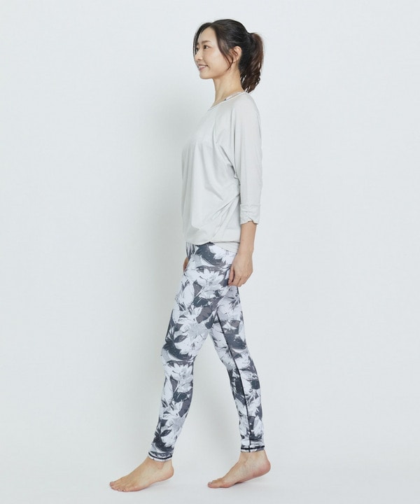 ribbon flowerプリントクロスレギンス/水着・UVカット・水陸両用・吸汗速乾・ホットヨガ対応・耐塩素 詳細画像