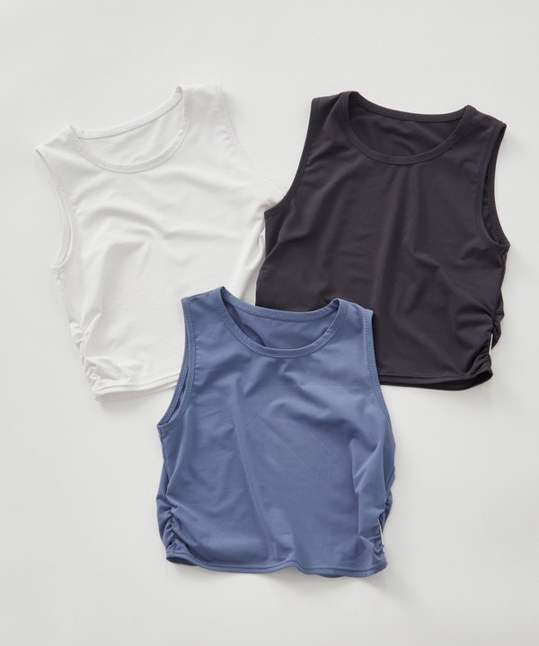 【定番】Ecocoベア天竺ショートトップス/エコ・UVカット・吸汗速乾・ハイストレッチ・ホットヨガ対応・ラッシュガード 詳細画像