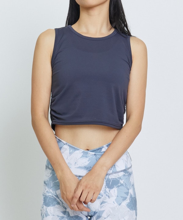 【定番】Ecocoベア天竺ショートトップス/エコ・UVカット・吸汗速乾・ハイストレッチ・ホットヨガ対応・ラッシュガード 詳細画像 チャコール