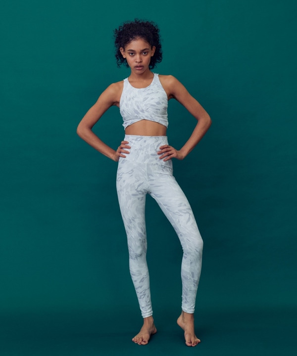 FadeLeopardプリントショートトップス/パット付き・水着・UVカット・水陸両用・吸汗速乾・ホットヨガ対応・耐塩素 詳細画像