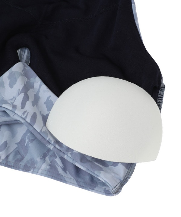 FadeLeopardプリントショートトップス/パット付き・水着・UVカット・水陸両用・吸汗速乾・ホットヨガ対応・耐塩素 詳細画像