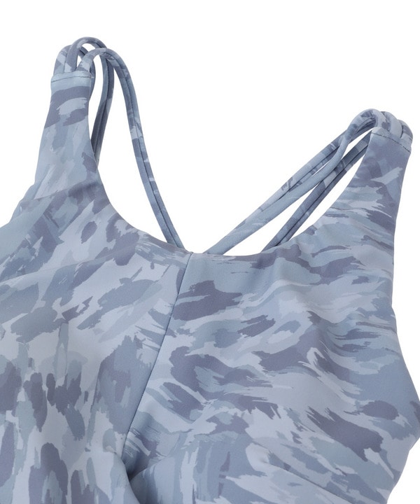 FadeLeopardプリントショートトップス/パット付き・水着・UVカット・水陸両用・吸汗速乾・ホットヨガ対応・耐塩素 詳細画像