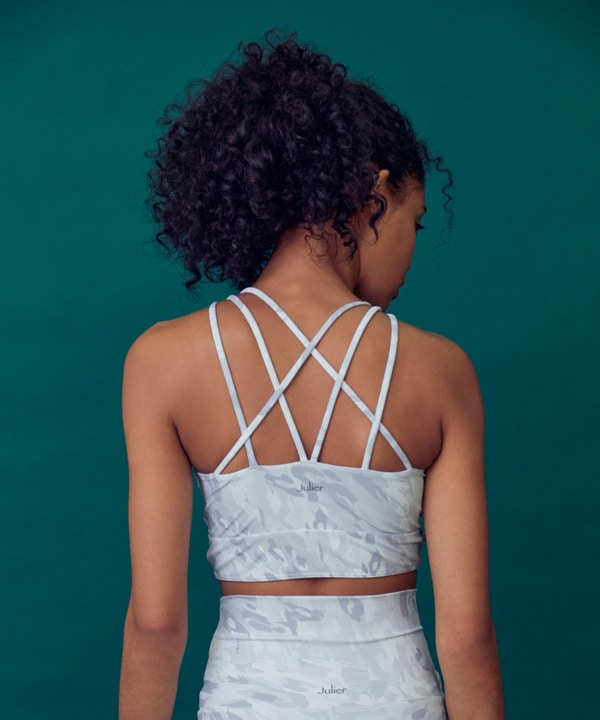 FadeLeopardプリントショートトップス/パット付き・水着・UVカット・水陸両用・吸汗速乾・ホットヨガ対応・耐塩素 詳細画像