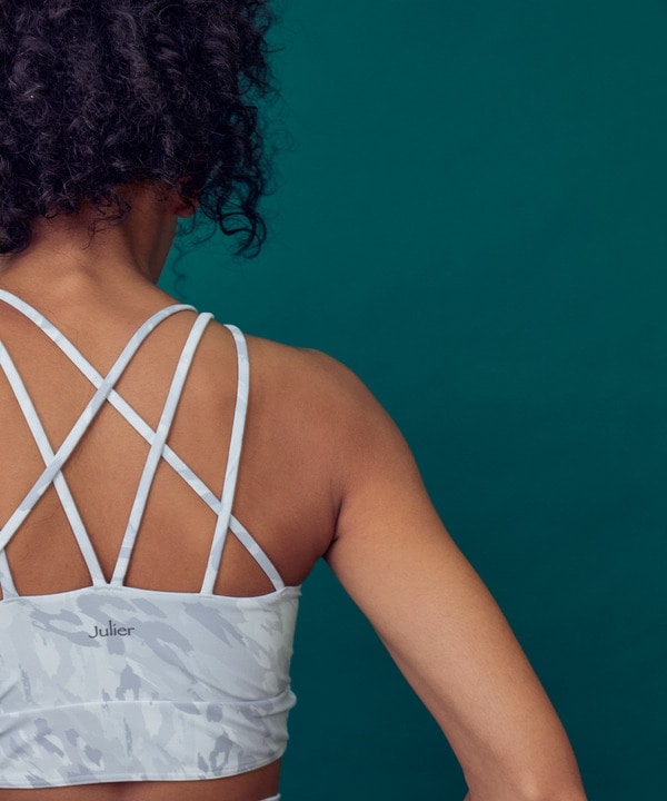 FadeLeopardプリントショートトップス/パット付き・水着・UVカット・水陸両用・吸汗速乾・ホットヨガ対応・耐塩素 詳細画像