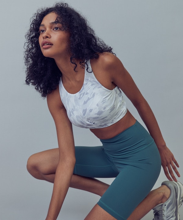 FadeLeopardプリントショートトップス/パット付き・水着・UVカット・水陸両用・吸汗速乾・ホットヨガ対応・耐塩素 詳細画像