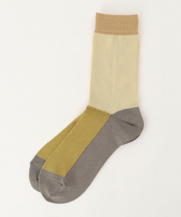 カラーブロックソックス 詳細画像 ライトベージュ