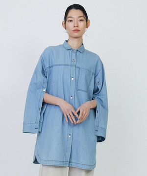 5.8onzデニムロングシャツ