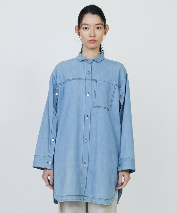 5.8onzデニムロングシャツ 詳細画像