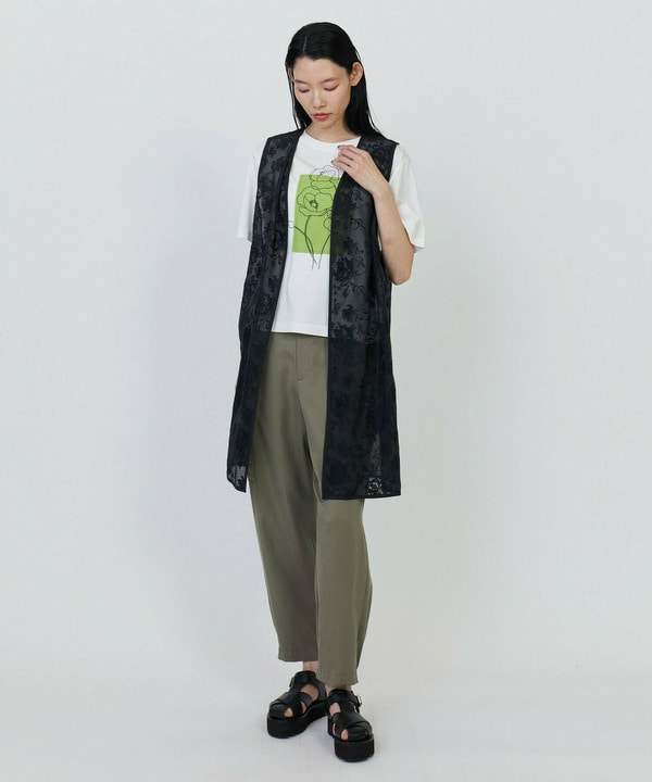 オーガンジーフラワー刺繍ジレ 詳細画像