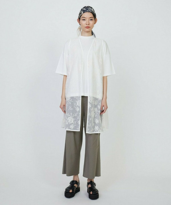 オーガンジーフラワー刺繍ジレ 詳細画像