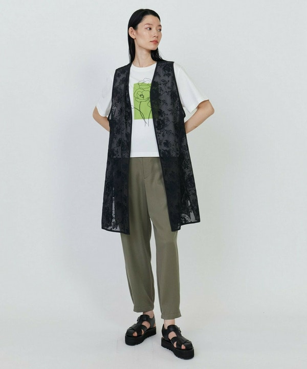 オーガンジーフラワー刺繍ジレ 詳細画像