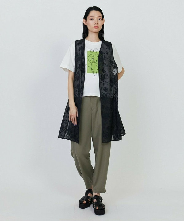 オーガンジーフラワー刺繍ジレ 詳細画像