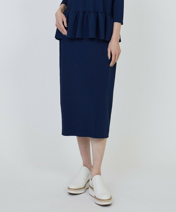 ストレッチリブニットスカート 詳細画像 ネイビー
