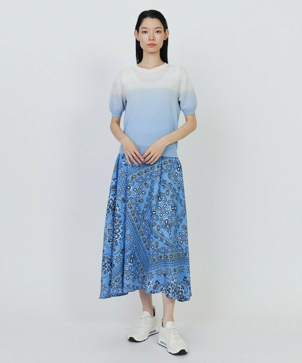 グラデーションジャガードクルーネックニット 詳細画像