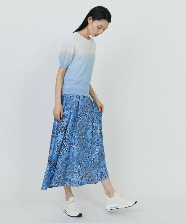 グラデーションジャガードクルーネックニット 詳細画像