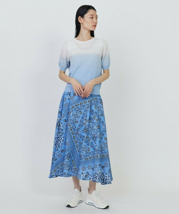 グラデーションジャガードクルーネックニット 詳細画像