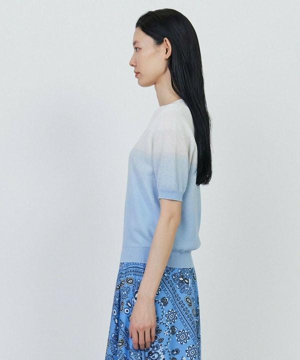 グラデーションジャガードクルーネックニット 詳細画像