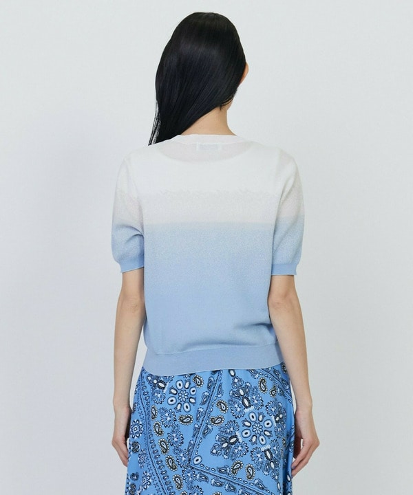 グラデーションジャガードクルーネックニット 詳細画像