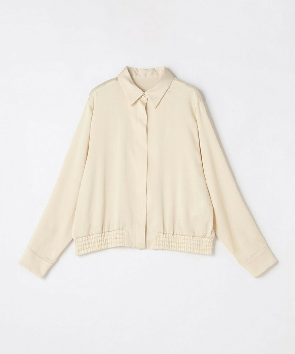 サテンヴィンテージシャツブルゾン 詳細画像 クリーム
