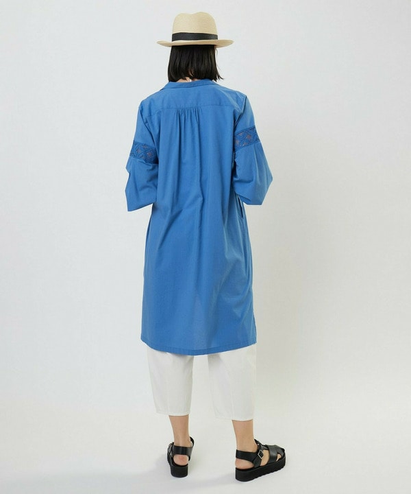 コットンレーヨンローンボタニカルダイワンピース 詳細画像