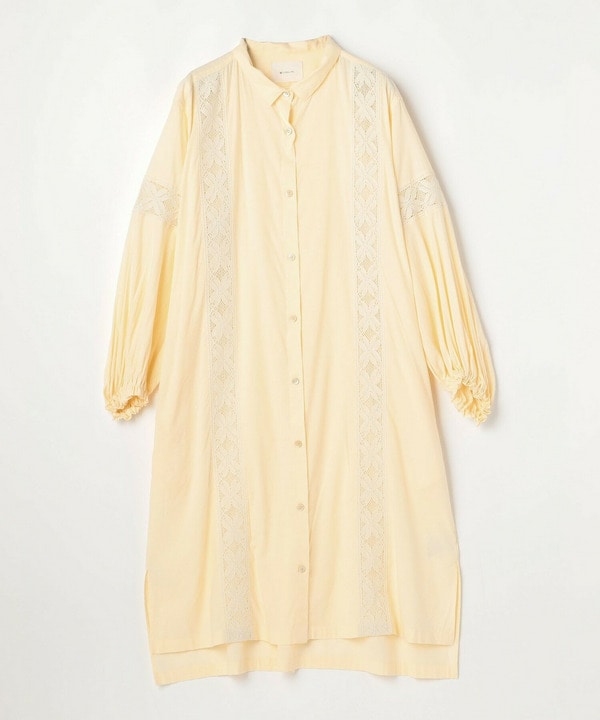 コットンレーヨンローンボタニカルダイワンピース 詳細画像 クリーム