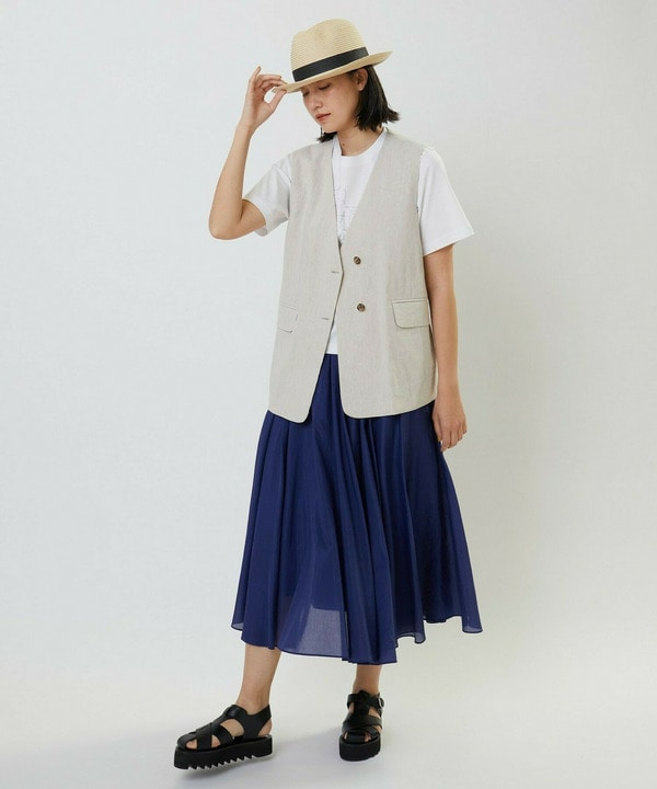 エアリーシルクコットンスカート 詳細画像