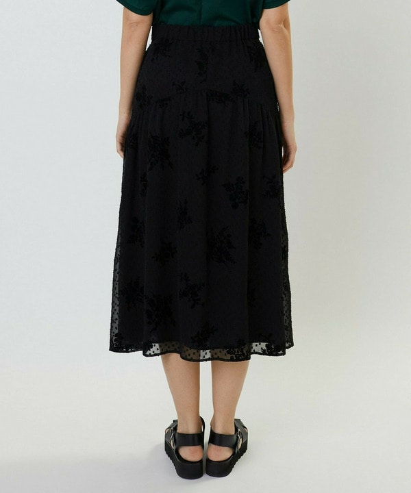 フロッキーフラワープリントスカート 詳細画像