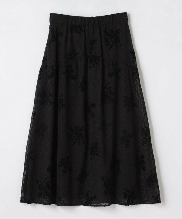 フロッキーフラワープリントスカート 詳細画像