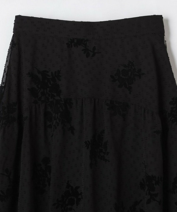 フロッキーフラワープリントスカート 詳細画像