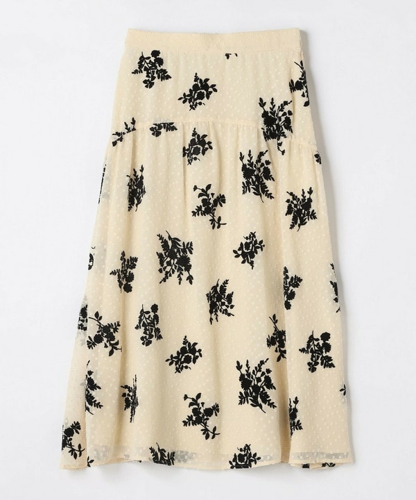 フロッキーフラワープリントスカート 詳細画像