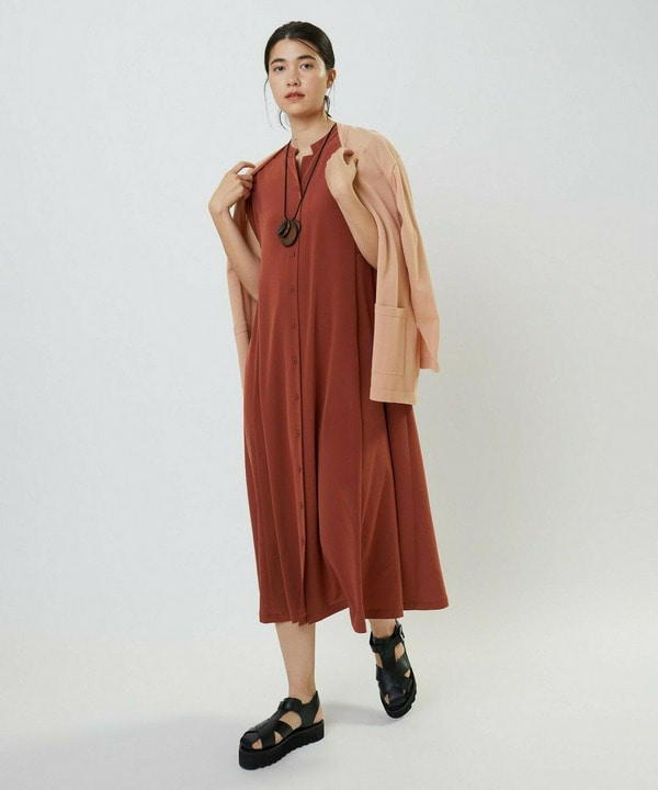 コットンナイロンシアーVネックカーディガン 詳細画像