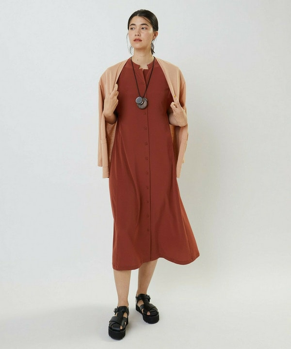 コットンナイロンシアーVネックカーディガン 詳細画像