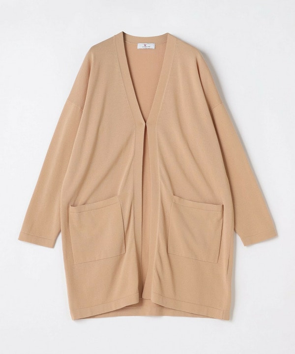 コットンナイロンシアーVネックカーディガン 詳細画像