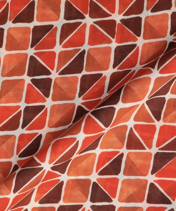 キュプラ/コットン トライアングルプリントブラウス 詳細画像