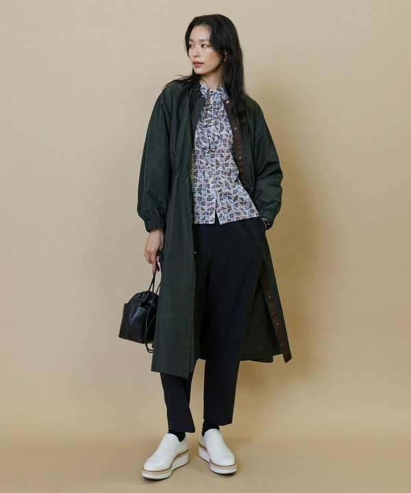 キュプラ/コットン トライアングルプリントブラウス 詳細画像