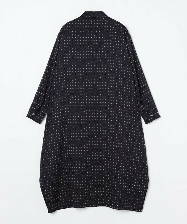 リングドットプリントシャツワンピース 詳細画像